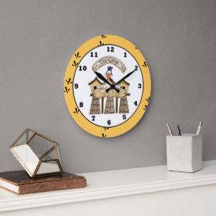 Grande Horloge Ronde Chicken Coop country wall clock