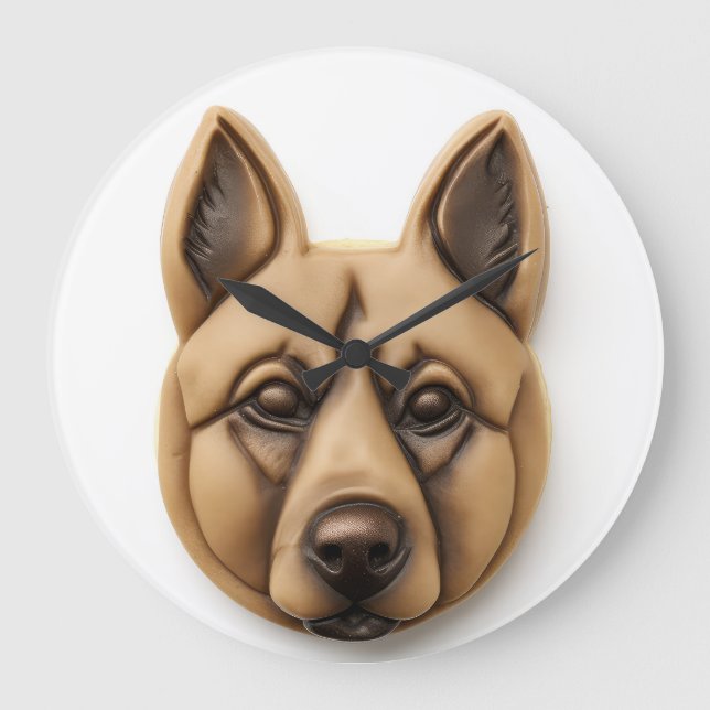Grande Horloge Ronde Chien belge Malinoi 3D inspiré (Recto)