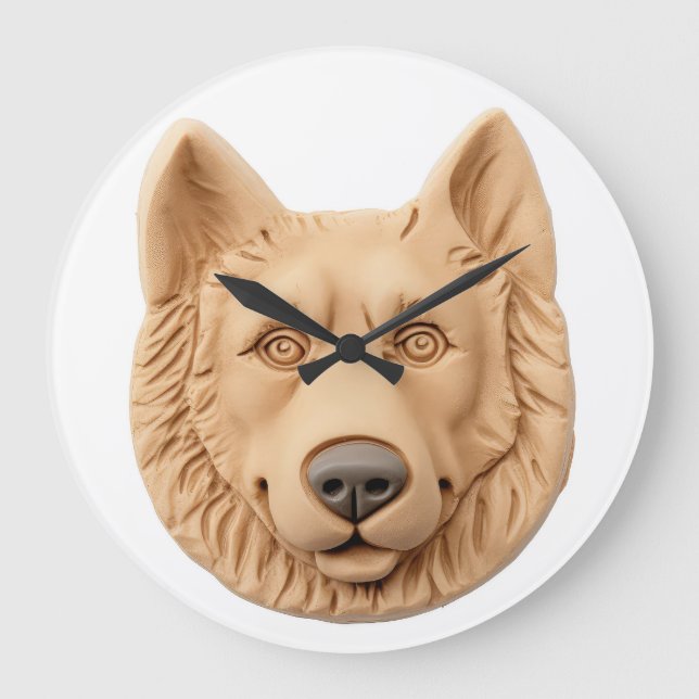 Grande Horloge Ronde Chien berger belge 3D inspiré (Recto)
