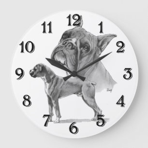 Grande Horloge Ronde Chiens en boîte