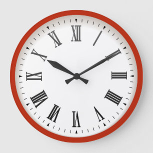 Grande Horloge Ronde Chiffre romain de bureau rouge et blanc