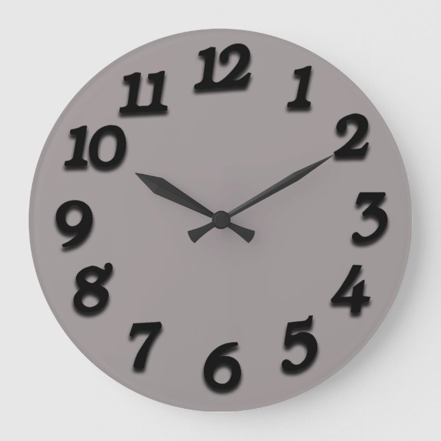 Grande Horloge Ronde Chiffres arabes minimes Noir blanc classique (Recto)