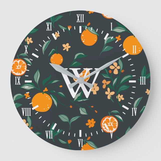 Grande Horloge Ronde Chiffres blancs Agritourisme Agritourisme Orange B (Recto)