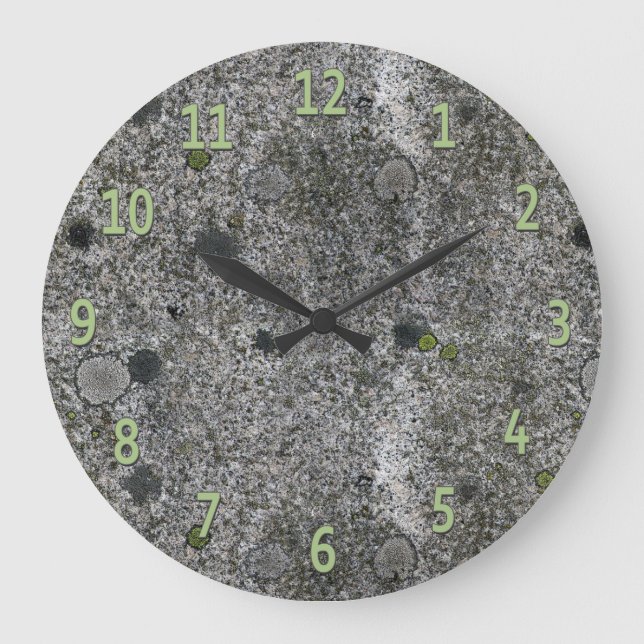 Grande Horloge Ronde Chiffres de chaux de roche de granit (Recto)