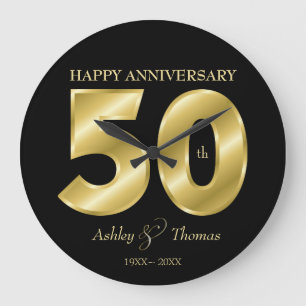 Grande Horloge Ronde Chiffres dorés brillants