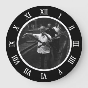 Grande Horloge Ronde Chine vintage Shanghai matin gymnastique Canvas Pr
