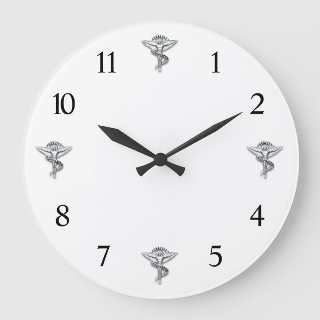 Grande Horloge Ronde Chiropratique Emblème Chiropraticien (Recto)