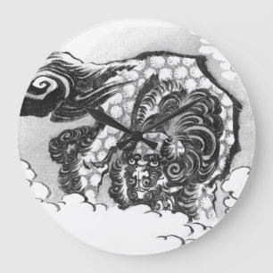 Grande Horloge Ronde Chishi Guardian Lion by Hokusai