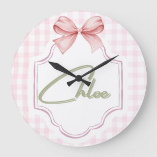 Grande Horloge Ronde Chloé personnalisé bébé fille infirmière Bow&En vi