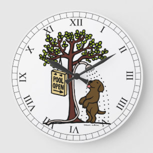 Grande Horloge Ronde Chocolat Labrador d'amusement de l'eau d'été