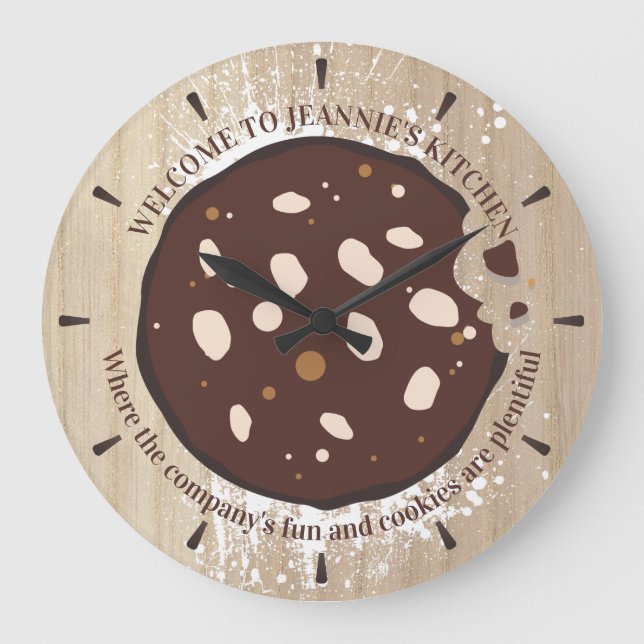 Grande Horloge Ronde Chocolat personnalisé biscuit boulangerie cuisine  (Recto)