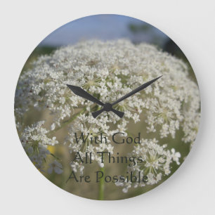 Grande Horloge Ronde Chrétien Avec Dieu Tout Est Possible