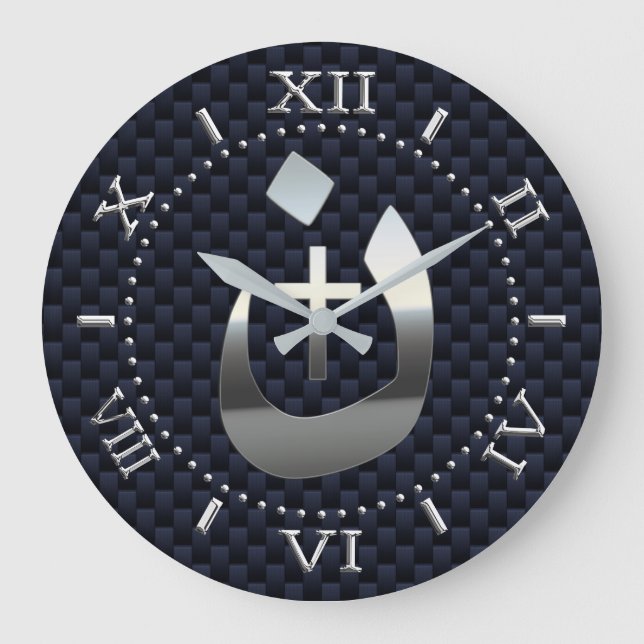 Grande Horloge Ronde Christian Nazarene et Cross Solidarity Dial sur un (Recto)