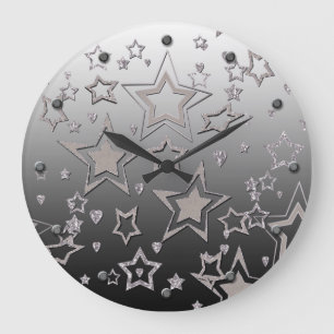 Grande Horloge Ronde Christmas gradient glitter shine confetti stars fu