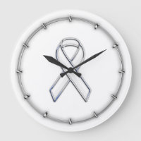 Chrome Style White Ribbon Awareness