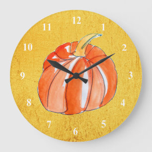 Grande Horloge Ronde Chute d'Autumn végétable
