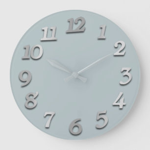 Grande Horloge Ronde Ciel bleu pâle