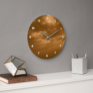 Grande Horloge Ronde Ciel Brown nuageux