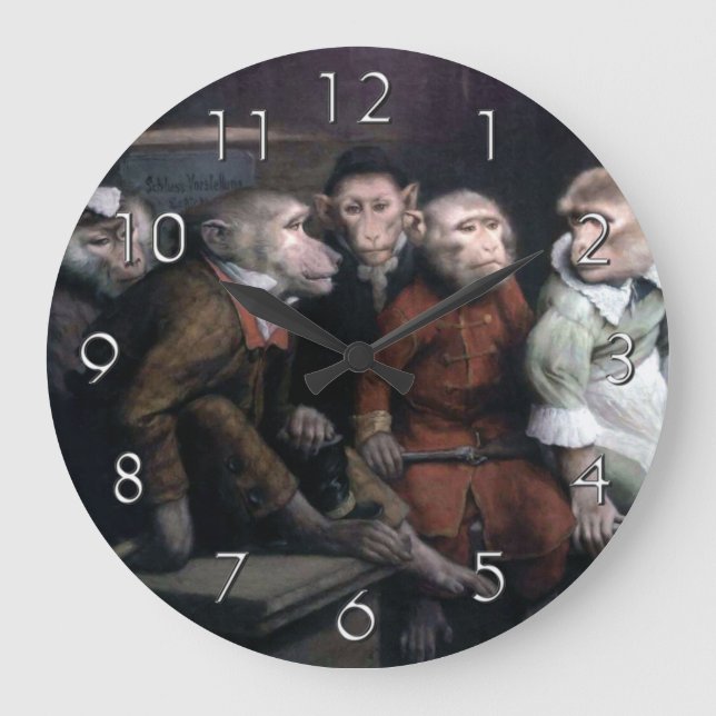Grande Horloge Ronde Cinq singes fantaisistes (Recto)