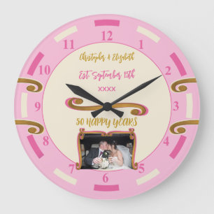 Grande Horloge Ronde Cinquantième anniversaire de mariage or 50 ans ajo