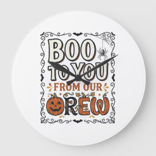 Grande Horloge Ronde Citation Halloween Hou à Vous De Notre Équipage Vi