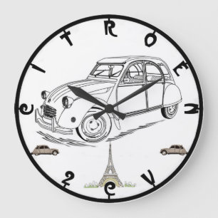 Grande Horloge Ronde Citroen 2CV Retro Wall Clock