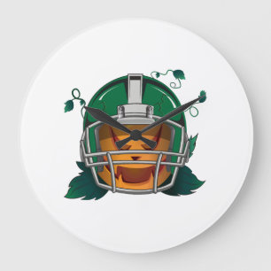 Grande Horloge Ronde citrouille football halloween