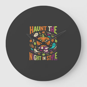 Grande Horloge Ronde Citrouille Halloween Cool Jack Lantern