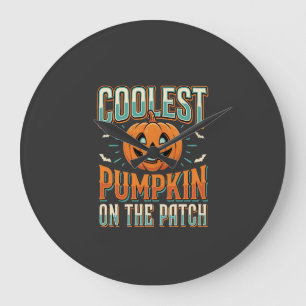 Grande Horloge Ronde Citrouille la plus cool sur le patch Design Hallow