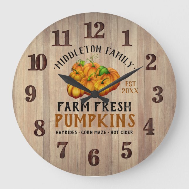 Grande Horloge Ronde Citrouilles frais de ferme (Recto)