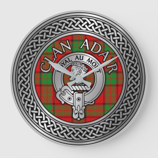 Grande Horloge Ronde Clan Adair Crest & Tartan Knot (Recto)