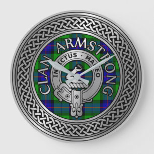 Grande Horloge Ronde Clan Armstrong Crest & Tartan Knot