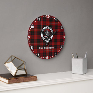 Grande Horloge Ronde Clan Cunningham Badge & Tartan