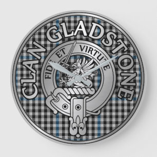Grande Horloge Ronde Clan Gladstone Crest & Tartan