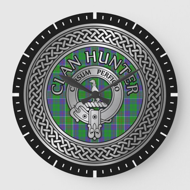Grande Horloge Ronde Clan Hunter Crest & Tartan Knot (Recto)