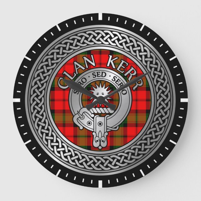 Grande Horloge Ronde Clan Kerr Crest & Tartan Knot (Recto)