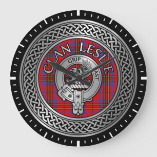 Grande Horloge Ronde Clan Leslie Crest & Tartan Knot