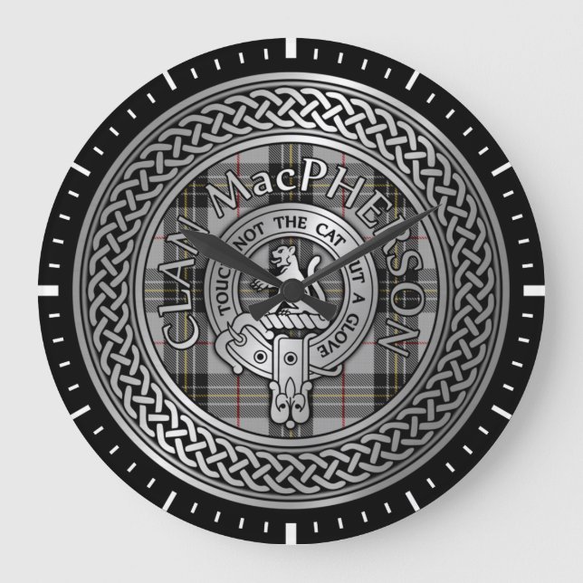 Grande Horloge Ronde Clan MacPherson Crest & Tartan Knot (Recto)