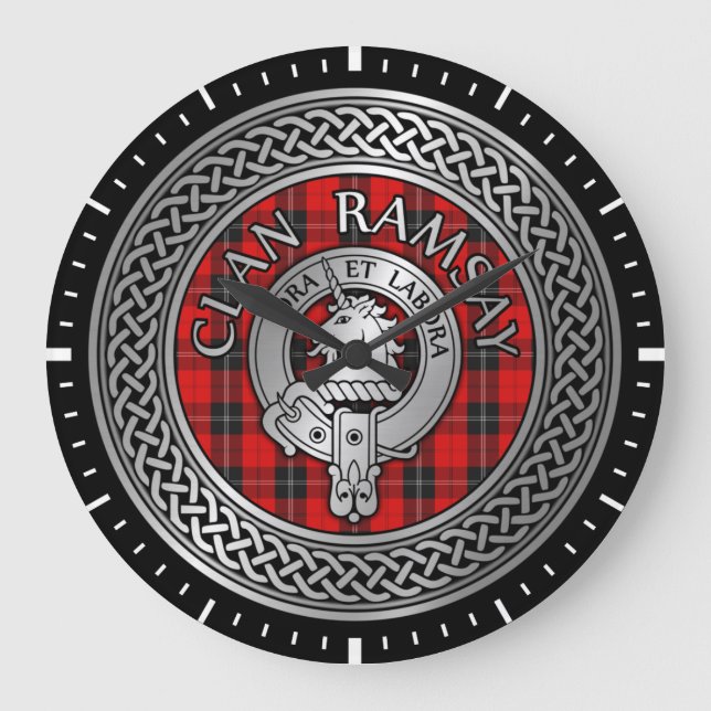 Grande Horloge Ronde Clan Ramsay Crest & Tartan Knot (Recto)