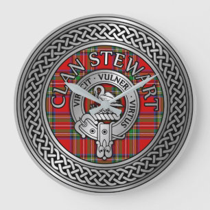 Grande Horloge Ronde Clan Stewart   Stuart Crest & Tartan Knot