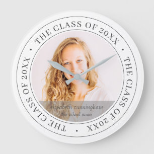 Grande Horloge Ronde Classe de diplômes de 20XX Photo personnalisée s