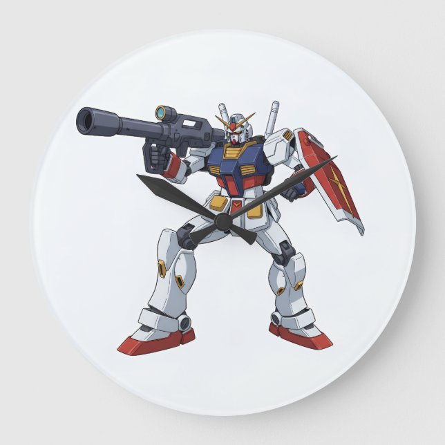 Grande Horloge Ronde Classic Retro RX-78-2 Gundam Mecha Anime Illustrat (Recto)