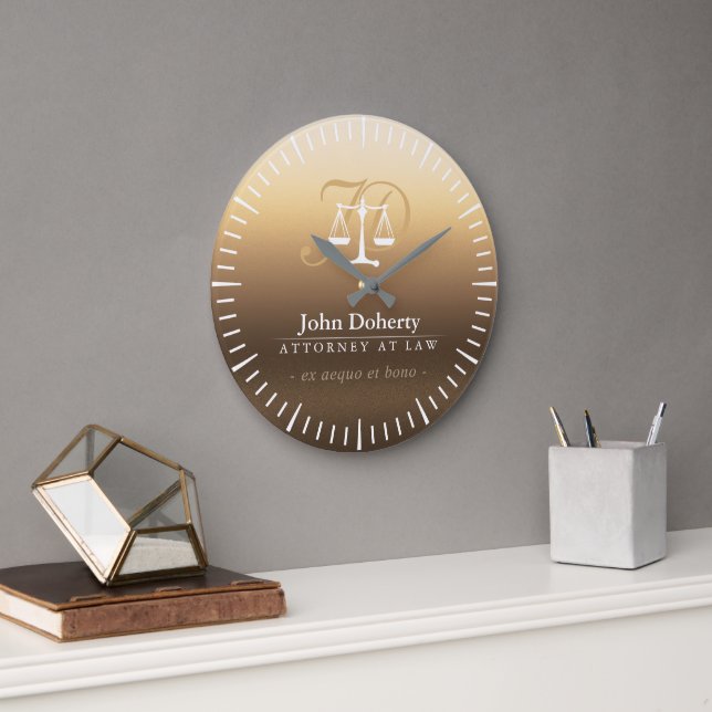 Grande Horloge Ronde Classy Scales of Justice | Lawyer Best (Bureau)