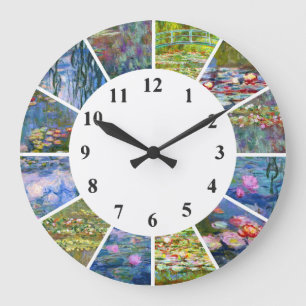 Grande Horloge Ronde Claude Monet Clock Water Lys Peintures