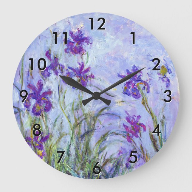 Grande Horloge Ronde Claude Monet - Lilac Irises / Iris Mauves (Recto)