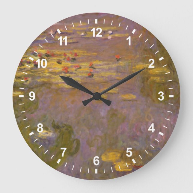 Grande Horloge Ronde Claude Monet | Water Lilies nymphées (Recto)