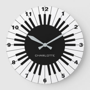 Grande Horloge Ronde Clavier, Black and White Clock