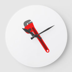 Grande Horloge Ronde Clé de plombier