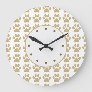 Grande Horloge Ronde Clignotants Motifs de cordes de chiens