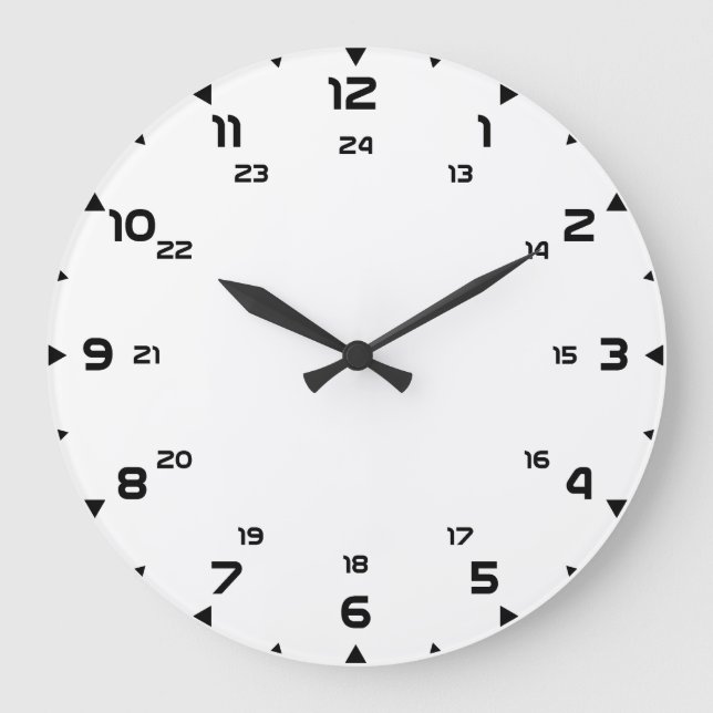 Grande Horloge Ronde Clock 24h modèle create your own clock-face (Recto)